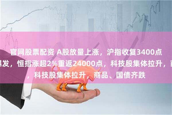 官网股票配资 A股放量上涨，沪指收复3400点，机器人概念爆发，恒指涨超2%重返24000点，科技股集体拉升，商品、国债齐跌