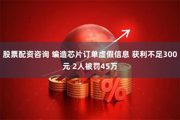 股票配资咨询 编造芯片订单虚假信息 获利不足300元 2人被罚45万